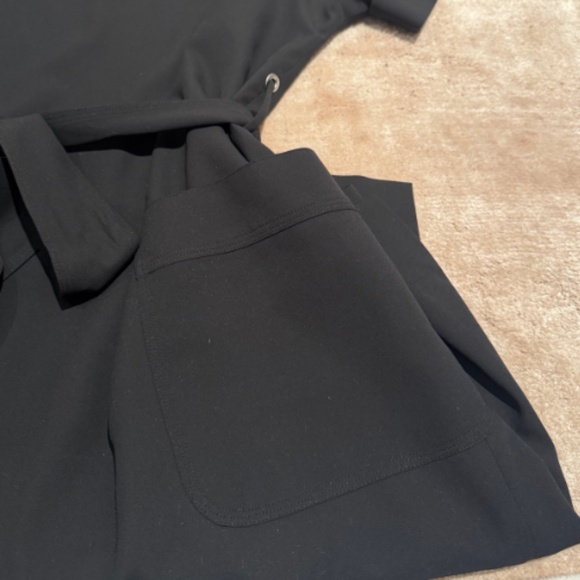 Aritzia Babaton Albin Black Belted Short Sleeve Pocket Dress - Picture 3 of 6